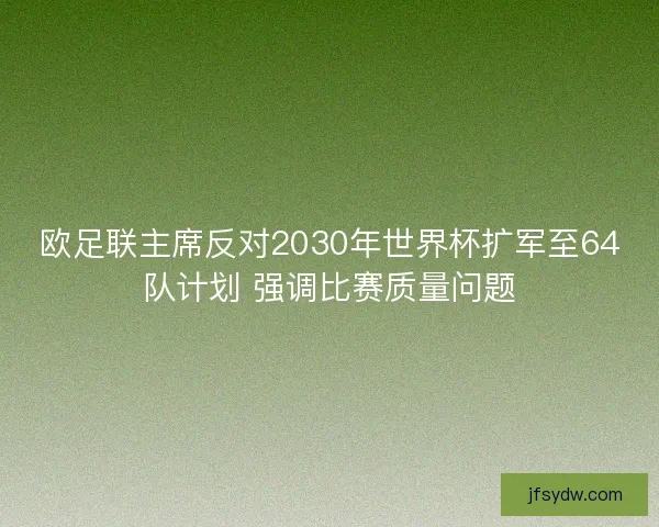 欧足联主席反对2030年世界杯扩军至64队计划 强调比赛质量问题