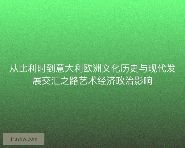 从比利时到意大利欧洲文化历史与现代发展交汇之路艺术经济政治影响 从比利时到意大利欧洲文化历史与现代发展交汇之路艺术经济政治影响