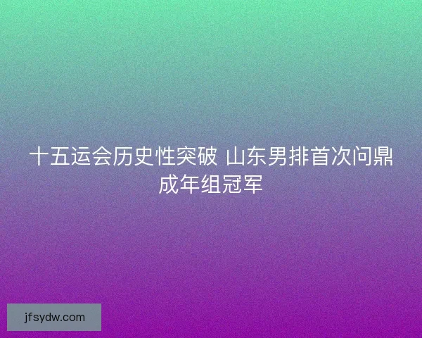 十五运会历史性突破 山东男排首次问鼎成年组冠军 十五运会历史性突破 山东男排首次问鼎成年组冠军